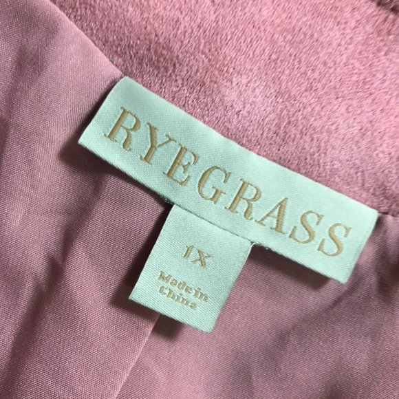 Ryegrass Faux Sueded Wrap Style Vest Top Womens 1X Pink Sleeveless Tie Waist - Picture 5 of 6